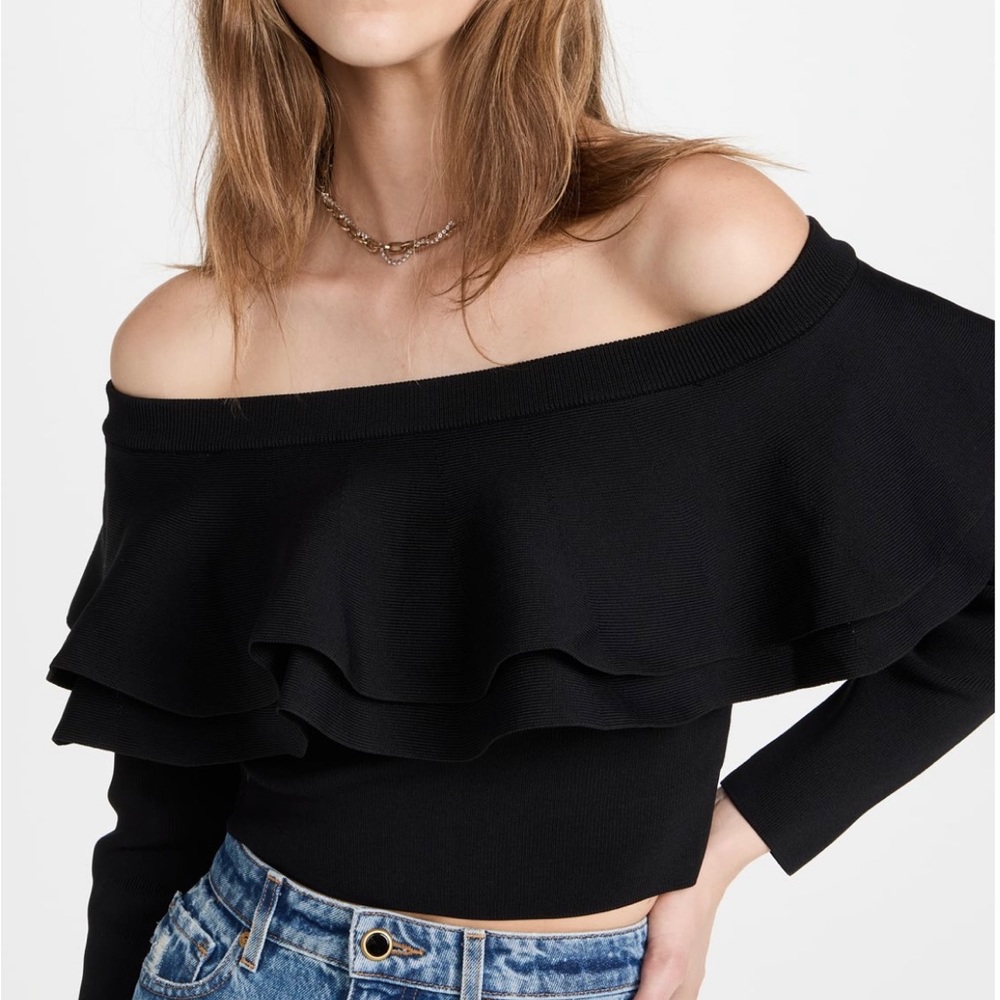 Cute black off the shoulder sweater !!